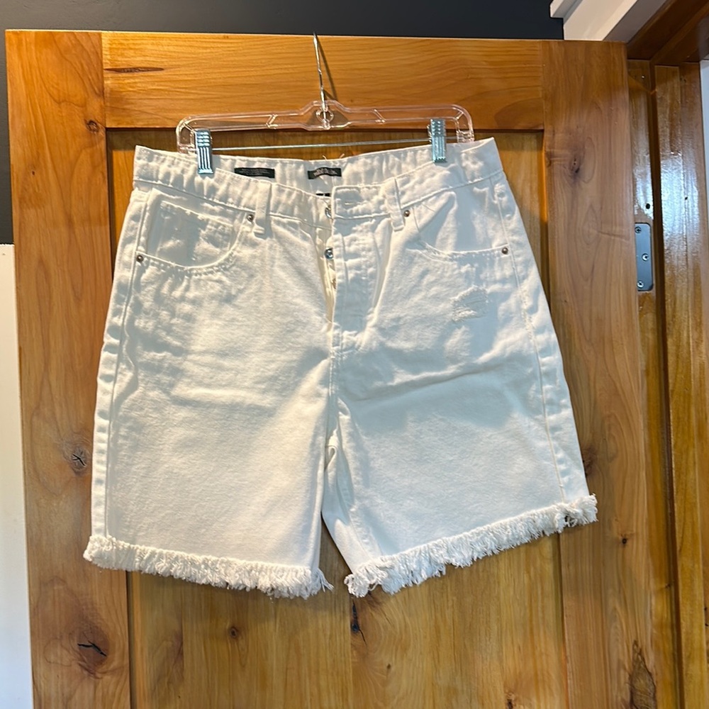 Wild Fable White Jean Shorts Frayed Hem
